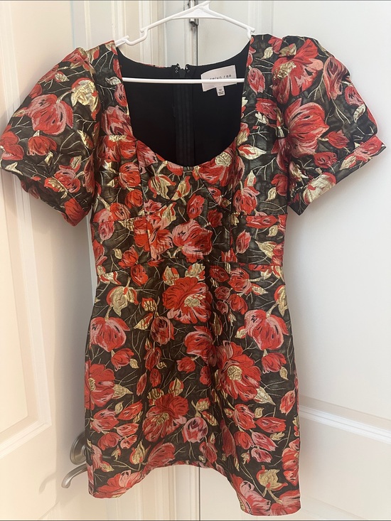 Adelyn Rae Dresses & Skirts - Adelyn Rae Claris Mini Dress M Pink Black Floral Puff Sleeve Formal Party